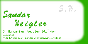 sandor weigler business card